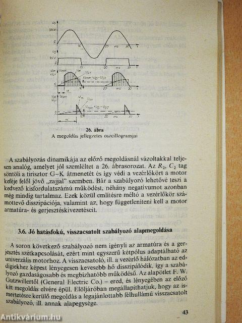 Kisteljesítményű motorok tirisztoros szabályozása