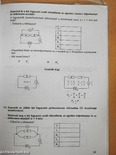 Fizika munkafüzet 14 éveseknek