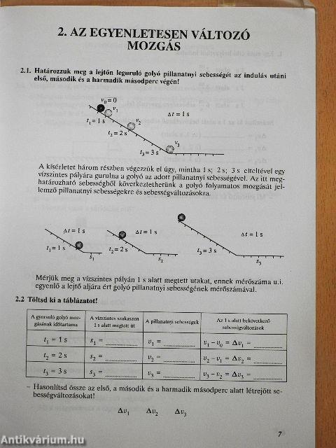 Fizika munkafüzet 14 éveseknek