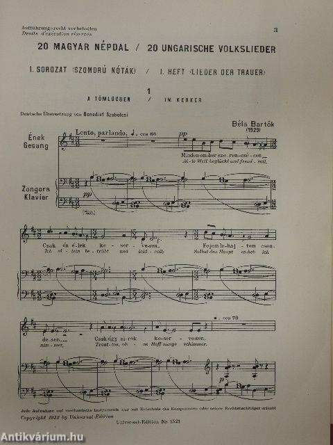 Húsz magyar népdal I-IV./Tíz magyar dal énekhangra és zongorára (1906)/Magyar népdalok énekhangra, zongorakísérettel
