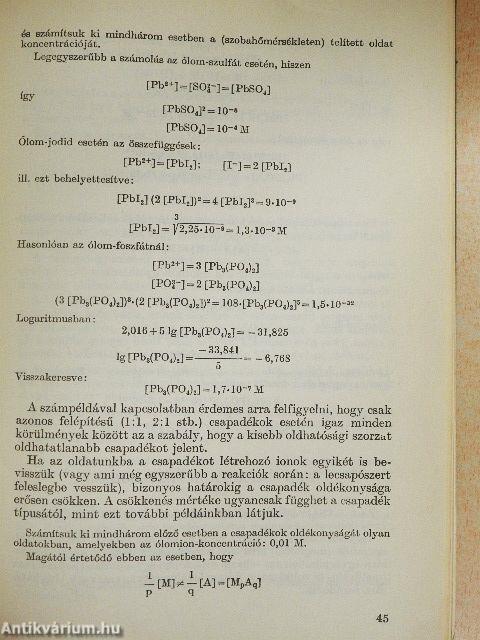 A minőségi kémiai analízis alapjai I.