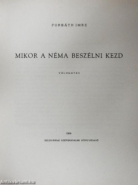 Mikor a néma beszélni kezd
