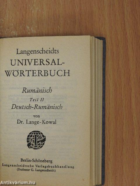 Langenscheidts Universal-Wörterbuch Rumänisch I-II.