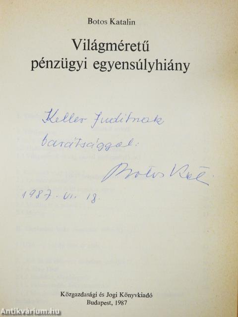 Világméretű pénzügyi egyensúlyhiány (dedikált példány)