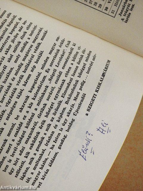 Szigeti kiskalendárium 1972