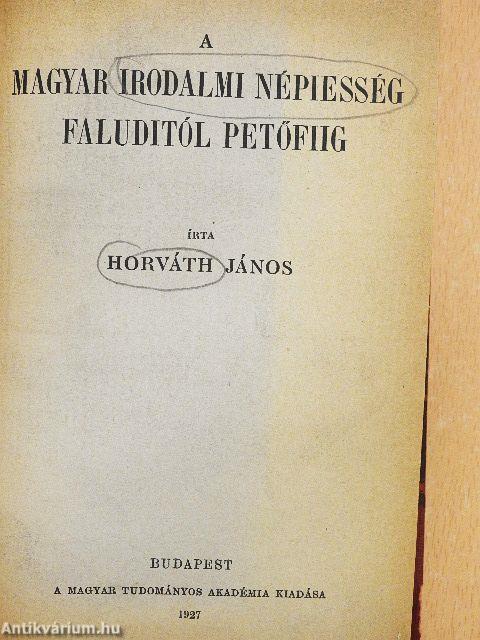 A magyar irodalmi népiesség Faluditól Petőfiig