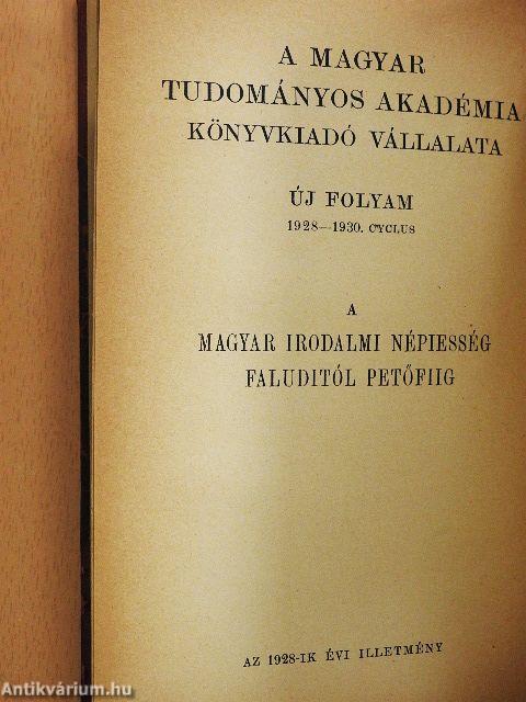 A magyar irodalmi népiesség Faluditól Petőfiig