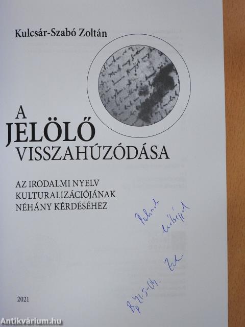 A jelölő visszahúzódása (dedikált példány)