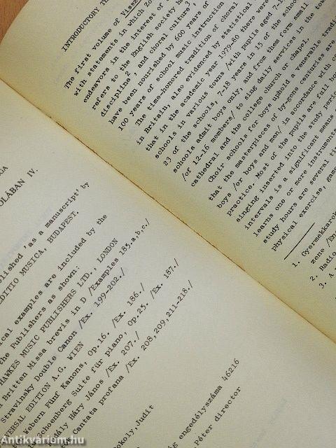 Vocal Improvisation in the School IV.