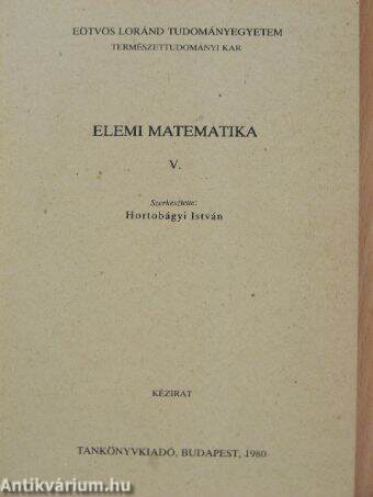 Elemi matematika V.