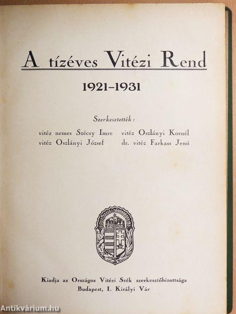 A tízéves Vitézi Rend