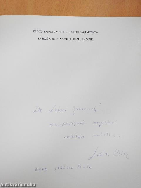 Amikor beáll a csend (dedikált példány)