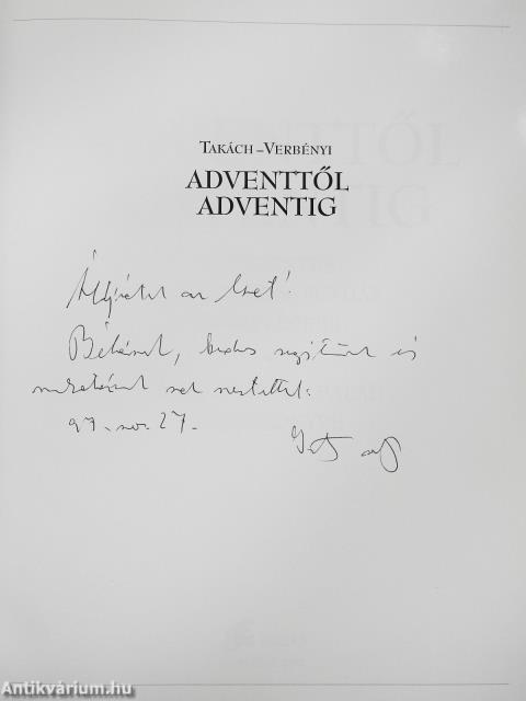 Adventtől adventig (dedikált példány)