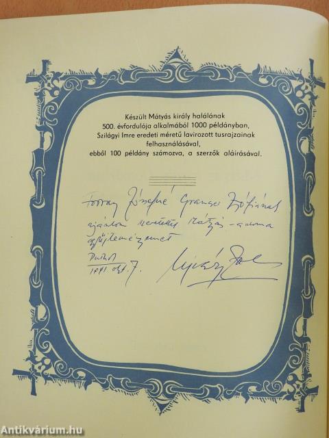 Mátyás király Gömörben (dedikált példány)