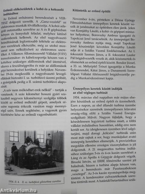 50 éves a Dunai Vasmű energiaellátása (aláírt példány)