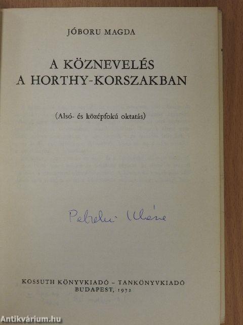 A köznevelés a Horthy-korszakban