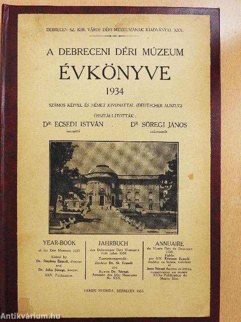 A Debreceni Déri Múzeum évkönyve 1934