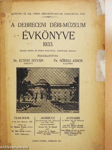 A Debreceni Déri Múzeum évkönyve 1933