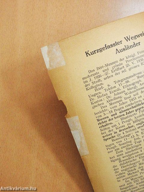 A Debreceni Déri Múzeum évkönyve 1933