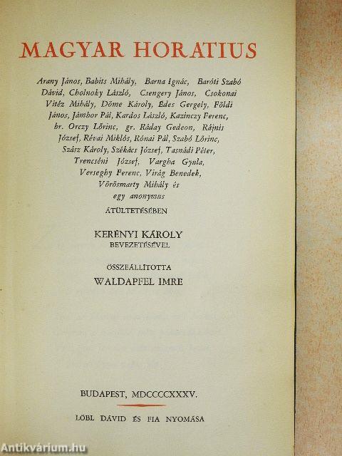 Magyar Horatius/Horatius Noster