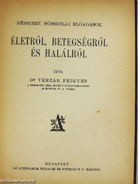 Életről, betegségről és halálról