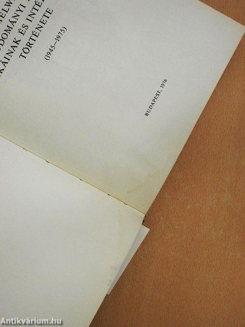 A Semmelweis Orvostudományi Egyetem klinikáinak és intézeteinek története