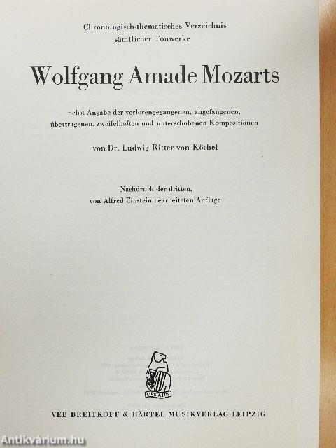 Chronologisch-thematisches Verzeichnis sämtlicher Tonwerke Wolfgang Amade Mozarts