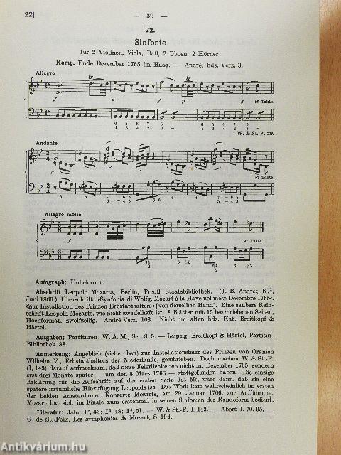 Chronologisch-thematisches Verzeichnis sämtlicher Tonwerke Wolfgang Amade Mozarts