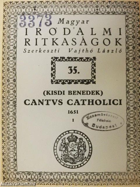 Cantus Catholici 1651 I. (töredék)