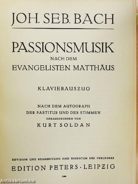 Passionsmusik nach dem Evangelisten Matthäus/Passionsmusik nach dem Evangelisten Johannes