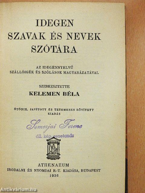 Idegen szavak és nevek szótára