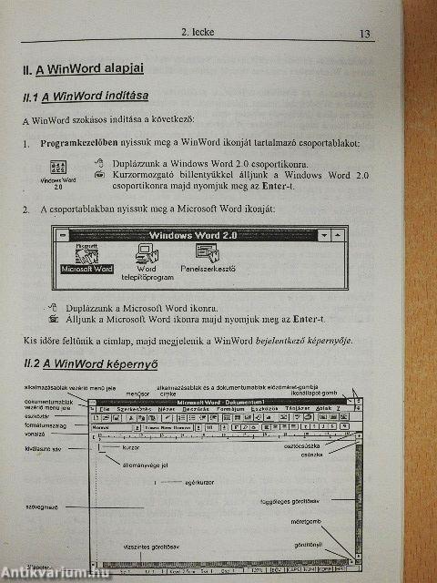 Bevezetés a magyar nyelvű WORD for WINDOWS szövegszerkesztő használatába