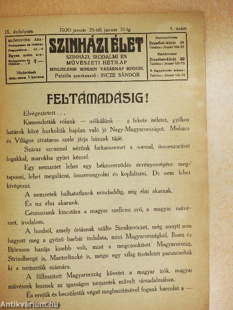 Szinházi Élet 1920/4.