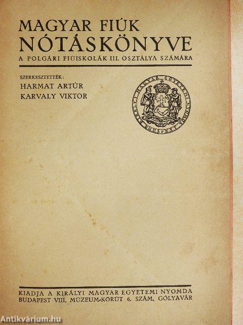 Magyar fiúk nótáskönyve III.