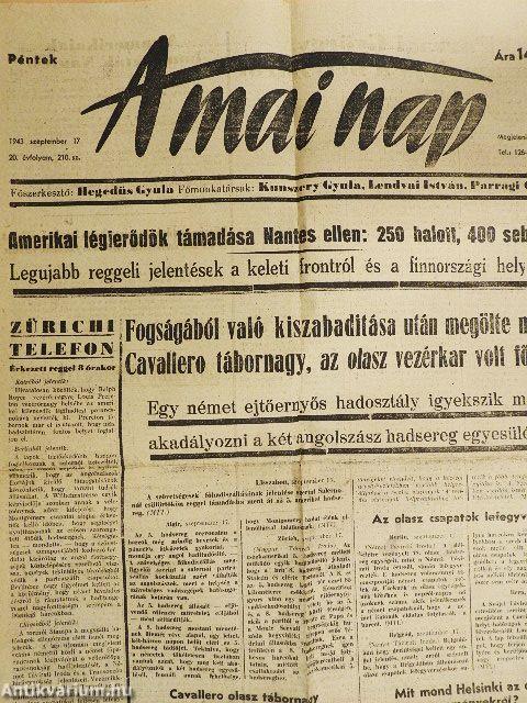 A mai nap 1943. szeptember 17.