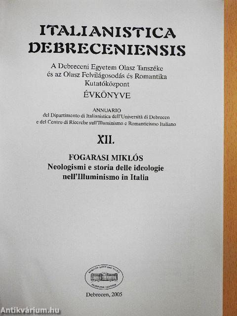 Italianistica Debreceniensis XII. 