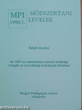 Módszertani levelek 1998/2.