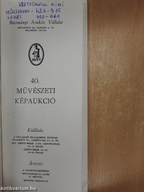 Bizományi Áruház  Vállalat 40. képaukció