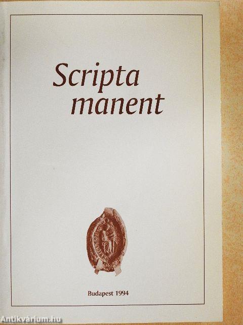 Scripta manent