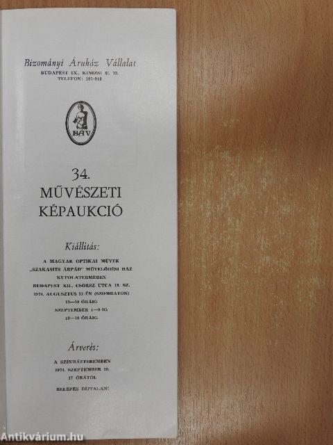 Bizományi Áruház Vállalat 34. képaukció