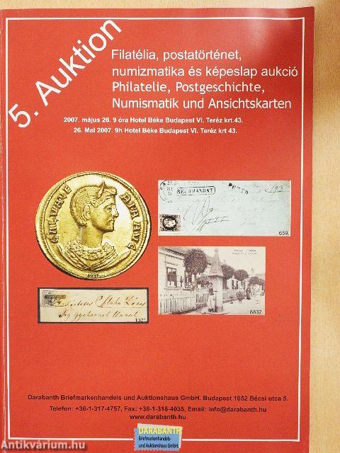 5. Nemzetközi filatéliai, postatörténeti, numizmatikai és képeslap aukció