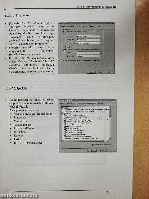 Oktatás informatikus Speciális tantárgyi modul III.