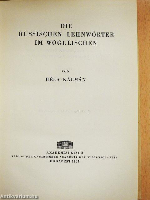 Die Russischen Lehnwörter im Wogulischen