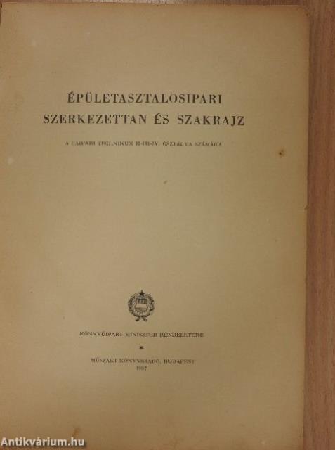 Épületasztalosipari szerkezettan és szakrajz