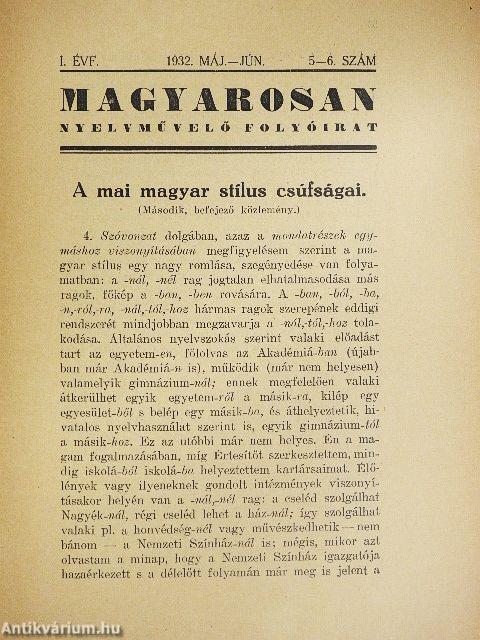 Magyarosan 1932. május-június