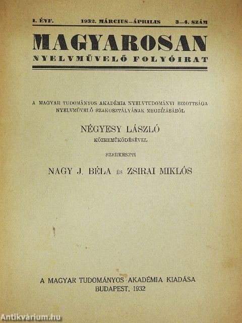 Magyarosan 1932. március-április