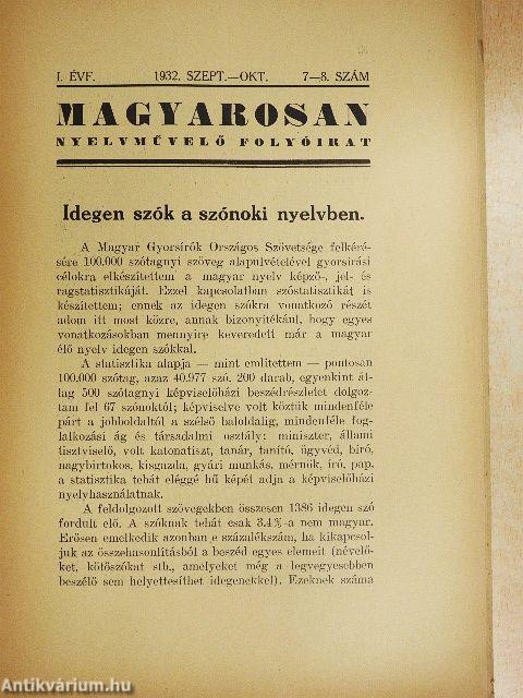 Magyarosan 1932. szeptember-október