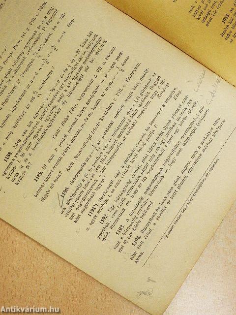 Középiskolai Matematikai és Fizikai Lapok 1936. január 15.