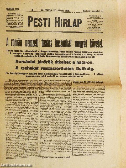 Pesti Hirlap 1918. november 14.