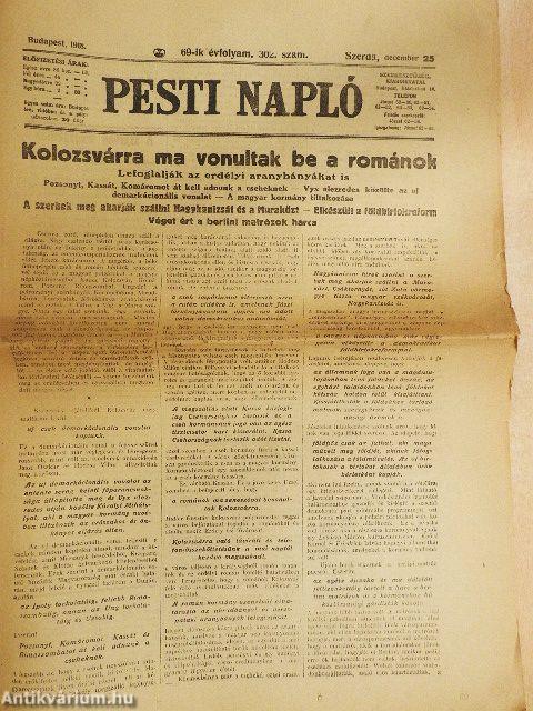 Pesti Napló 1918. december 25.